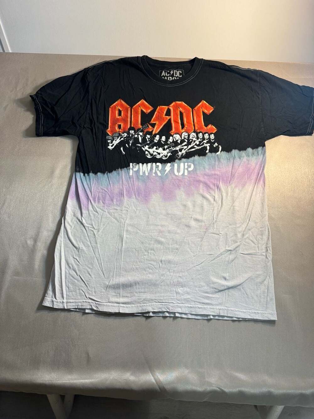 AC/DC PWR UP Power Up Tour Band Graphic Tee Dip Dye Ombre T-Shirt